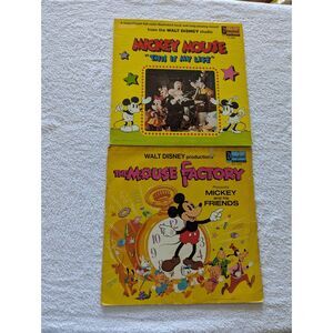 Vintage Bundle of 2 Walt Disney Mickey Mouse LP/Vinyl Records